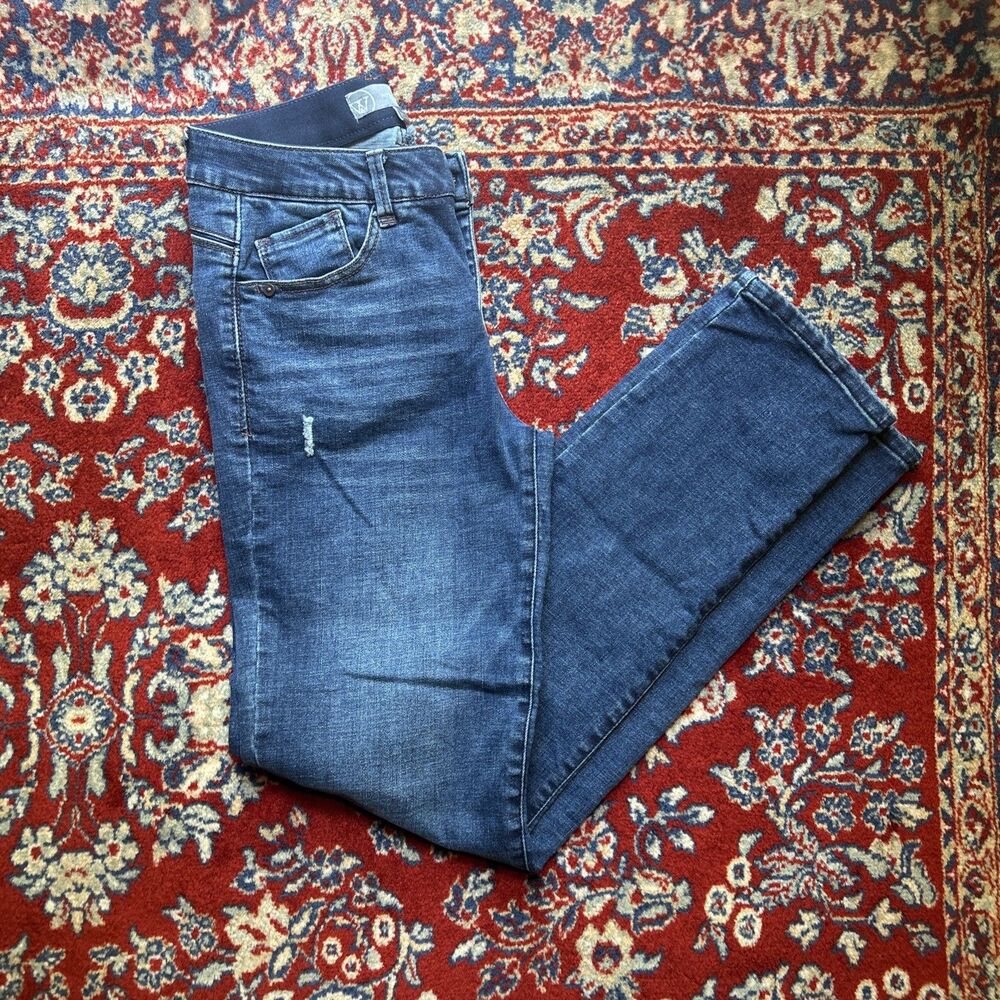 Wit & Wisdom Sawyer Jeans Womens 4 Blue Straight Leg Ab-solution Stretch